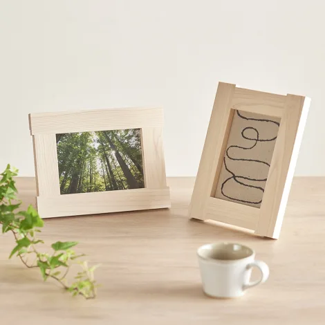ヒノキフォトフレーム | ノベルティや記念品でSDGsに間伐材、木製