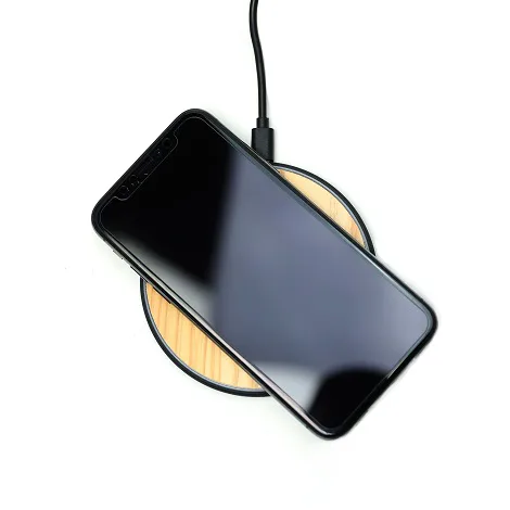 木製ワイヤレス充電器(丸型) | ノベルティや記念品でSDGsに間伐