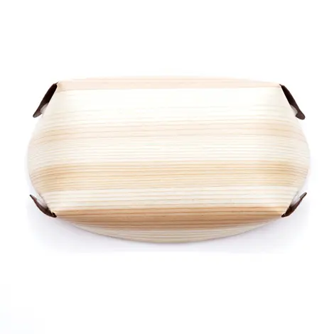 木と革のトレイ | ノベルティや記念品でSDGsに間伐材、木製グッズのWood+