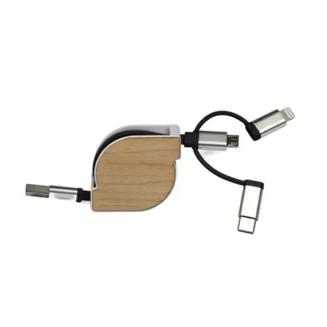 3in1充電ケーブル | ノベルティや記念品でSDGsに間伐材、木製グッズのWood+